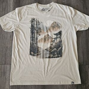 Peter Millar Cream Scenic Print Short Sleeve Tee